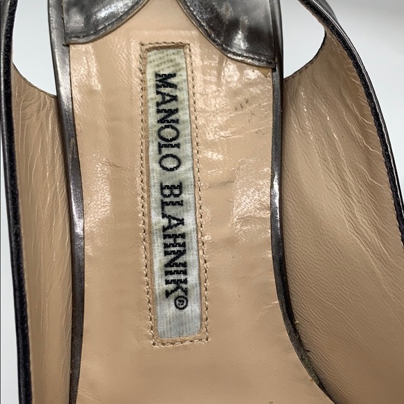 Authentic metallic silver Manolo Blahniks - Picture 4 of 8